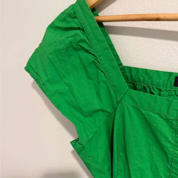EUC JCrew Cotton Shirt Dress with Cap Sleeves in kelly green Size 4 - Picture 7 of 11